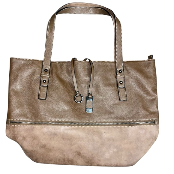 👜 Tote - David Jones Vegan Leather & Suede – Stylish Inside & Out! - Picture 2 of 12